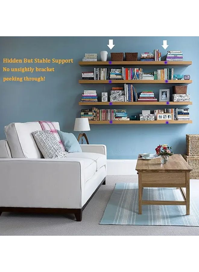 6 Inch 4 Pack Floating Shelf Brackets Heavy Duty Hidden Support Steel Wall Mount - Image 3