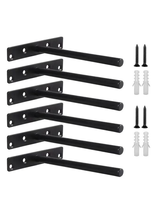 6 Inch 4 Pack Floating Shelf Brackets Heavy Duty Hidden Support Steel Wall Mount - Image 1