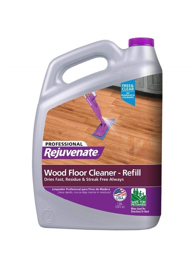 Rejuvenate - High-Performance Professional Hardwood Floor Cleaner Streak-Free Formula Eliminates The Toughest Dirt and Grime with Little Effort 128oz - Image 1