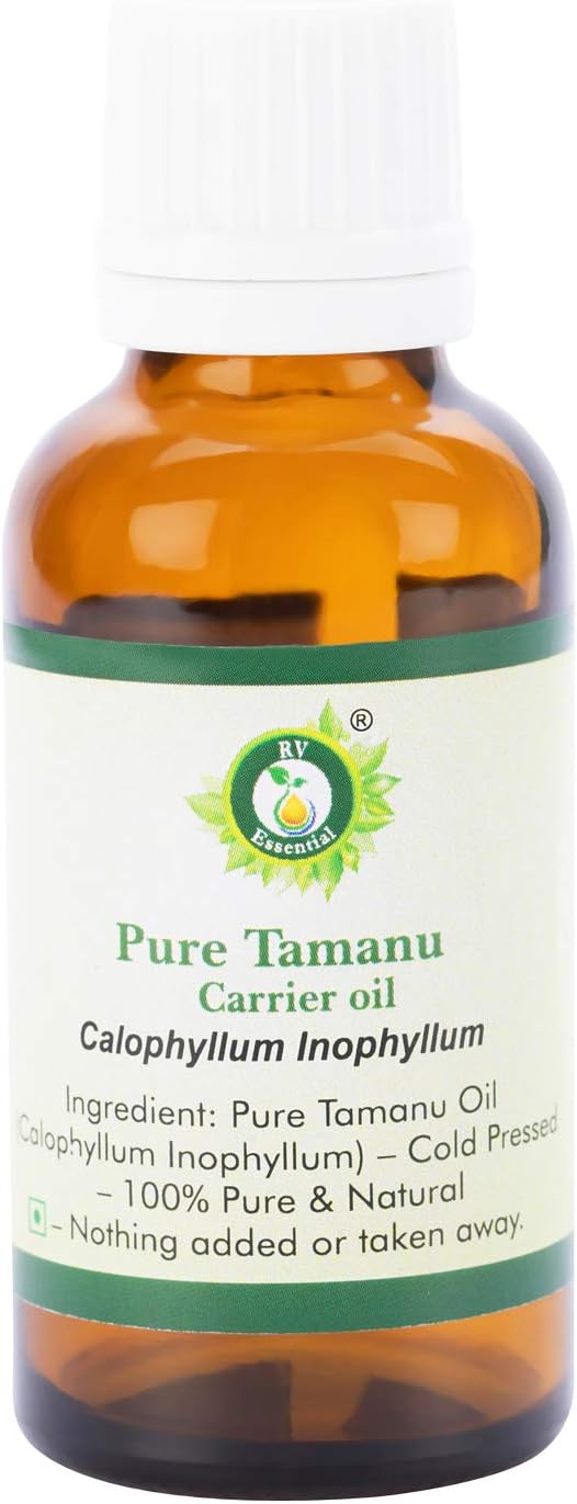 r v essential R V Essential Tamanu Oil  Calophyllum Inophyllum  for Hair  for Skin  Unrefined  for Body  for Face  Scalp Massage  Nails  Hydrating  100 Pure Natural  Cold Pressed  30ml  101oz 