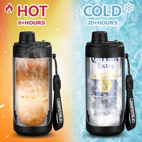 JOOPETALK Universal Can Cooler with Lid Fits All 12oz Cans& Bottles, 100% Leak-Proof Water Bottle, 4-in-1 Insulated Can Cooler for Beer, Soda & Energy Drinks, Dishwasher Safe(Black) - Image 4
