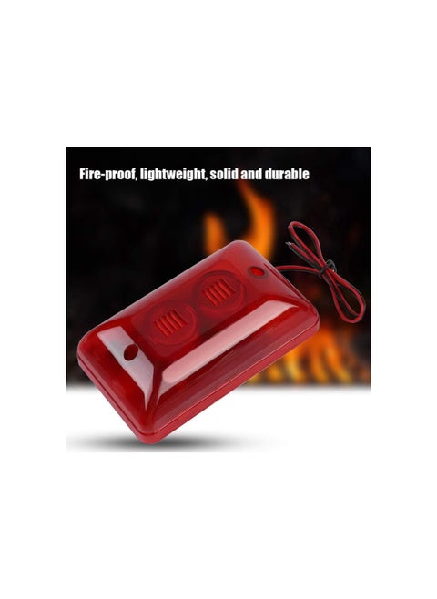 12V 15W Wired Strobe Siren,Sound and Light Alarm System,Sound Alarm Strobe Flashing Red Light 120dB for Home Security