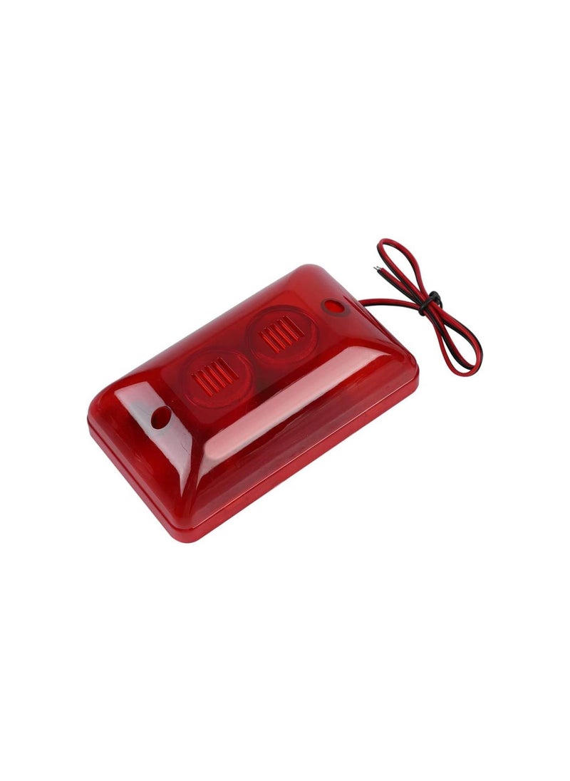 12V 15W Wired Strobe Siren,Sound and Light Alarm System,Sound Alarm Strobe Flashing Red Light 120dB for Home Security