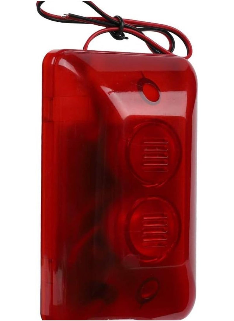 12V 15W Wired Strobe Siren,Sound and Light Alarm System,Sound Alarm Strobe Flashing Red Light 120dB for Home Security