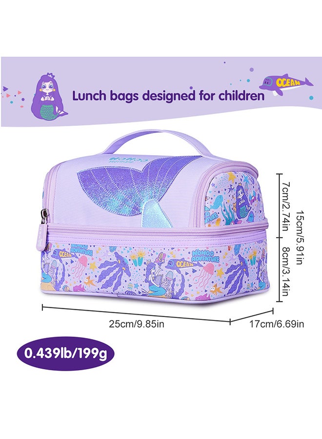 Nohoo Kids Insulated Lunch Bag Mermaid - Purple - Image 2