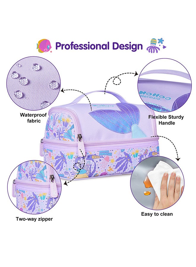 Nohoo Kids Insulated Lunch Bag Mermaid - Purple - Image 4