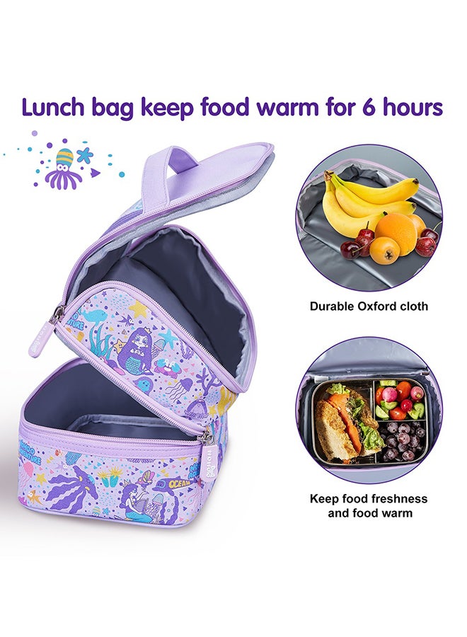 Nohoo Kids Insulated Lunch Bag Mermaid - Purple - Image 5