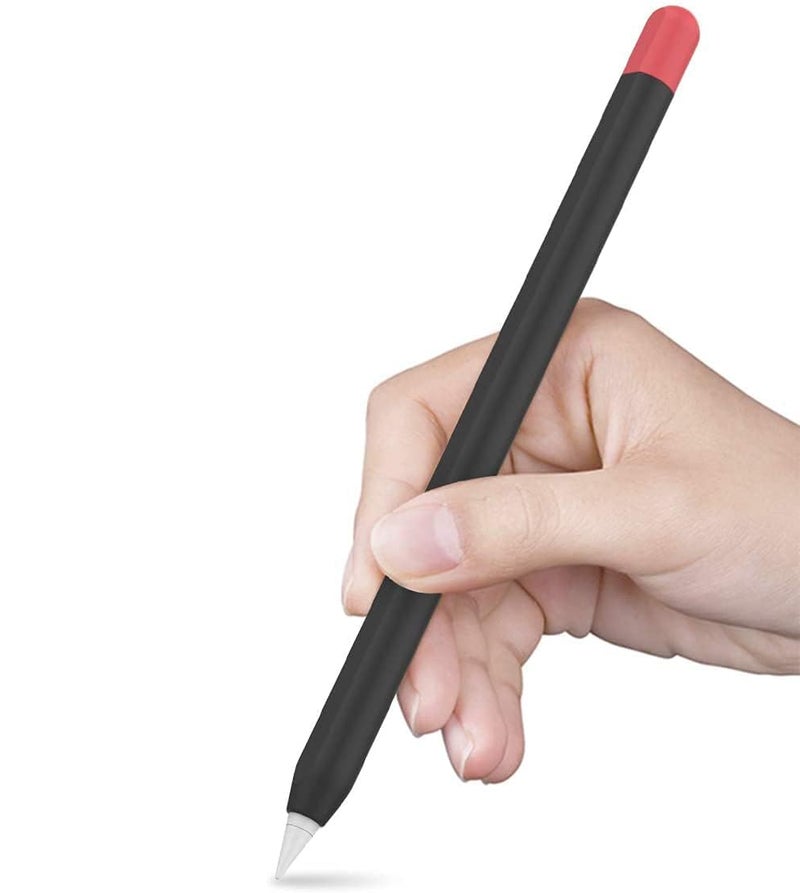 Mizi A-pple Pencil Pro (2024) & A-pple Pencil 2nd Generation Duotone Case Cover Silicone Sleeve Skin - (Black, Red) - Image 1