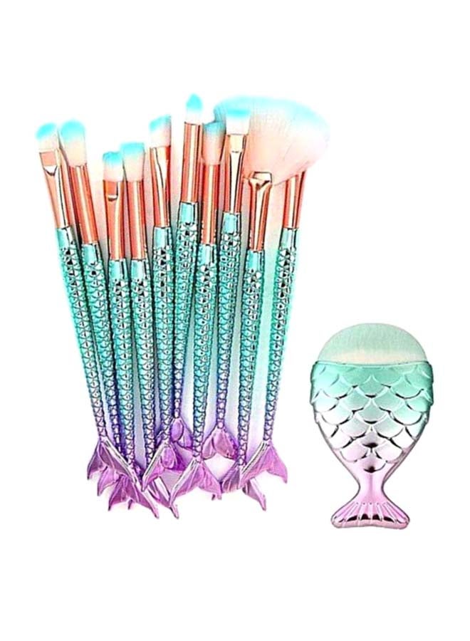 CYTHERIA 11-Piece Mermaid shape Makeup Brushes 700 G Multicolour - Image 1