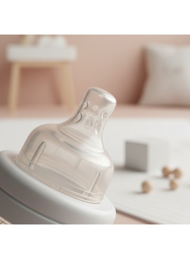 LOVI Trends Baby Feeding Bottle 250ml | BPA-Free | Anti-Colic | Safe for Breastfeeding Transition | 3+ Months | Grey Wave Design - Image 5