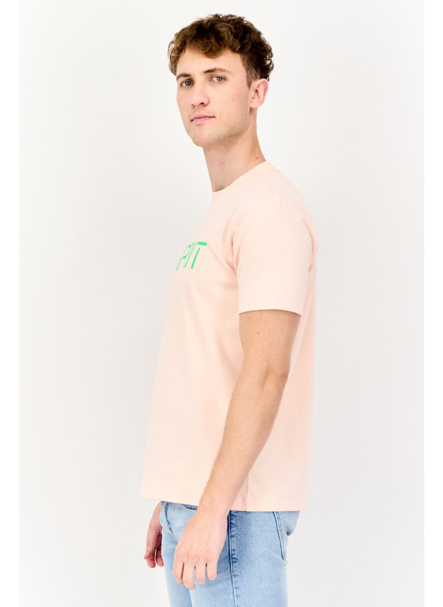 ESPRIT Men Crew Neck Short Sleeves Graphic Print T-Shirt, Pink  - Image 2
