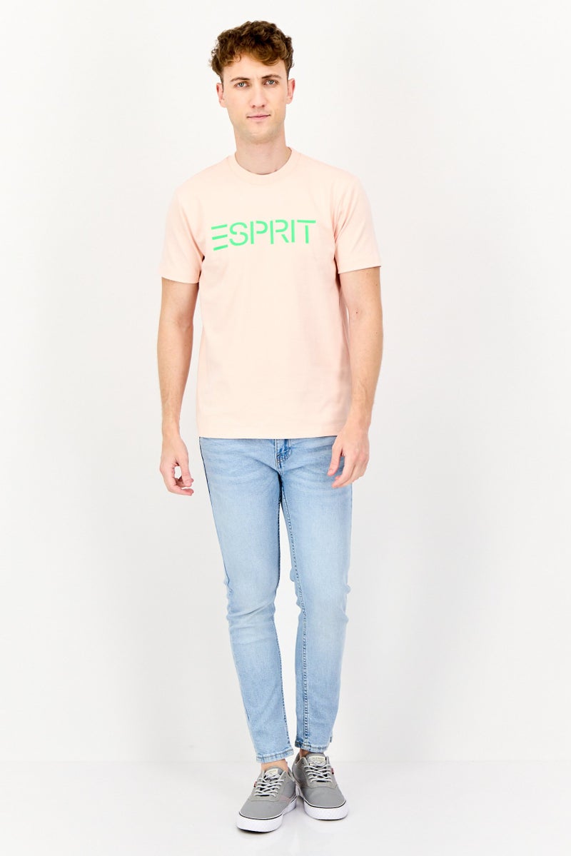 ESPRIT Men Crew Neck Short Sleeves Graphic Print T-Shirt, Pink - Image 4
