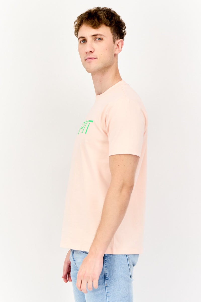 ESPRIT Men Crew Neck Short Sleeves Graphic Print T-Shirt, Pink - Image 2