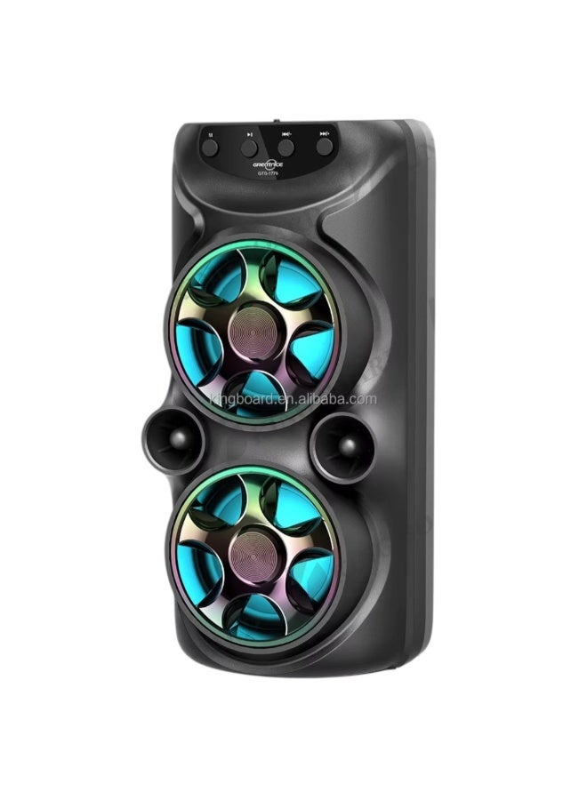 قريت نايس GTS-1776 مكبر صوت لاسلكي محمول مزود بتقنية البلوتوث للاستخدام الخارجي مع إضاءة ملونة - Image 1