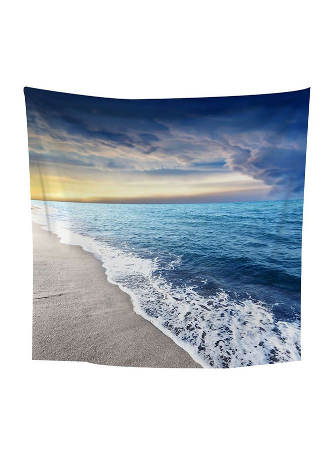 NIBEMINENT Beautiful White Sea Beach Large Wall Tapestry Multicolour - Image 1