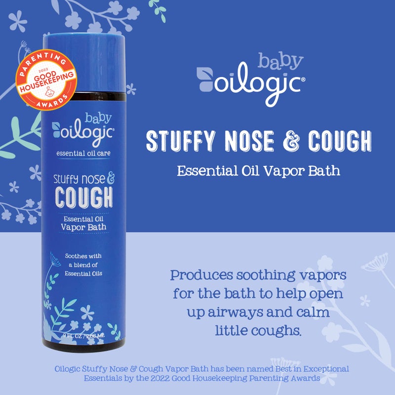 Oilogic Stuffy Nose and Cough Vapor Bath Relief for Babies & Toddlers, Essential Oil Breathe Blend - Naturally Soothes with 100% Pure Lavandin, Orange, Eucalyptus Oil & More - 266ml (9 fl oz) - Image 2