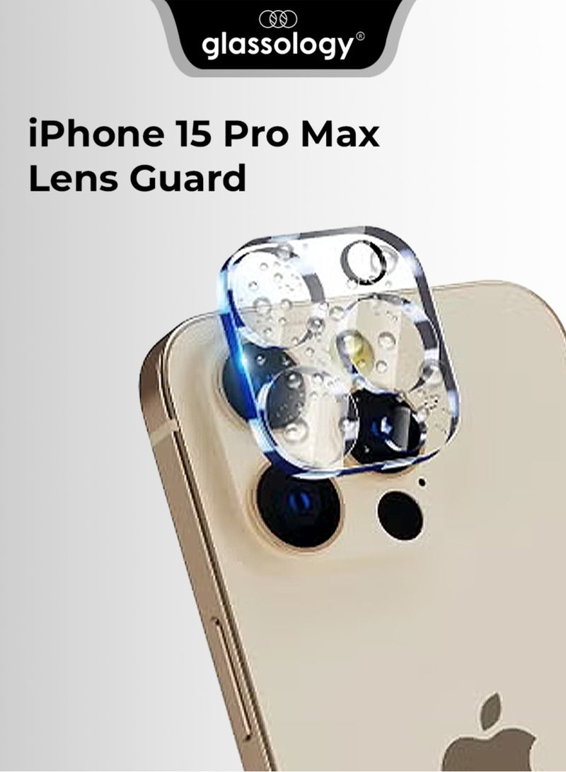 glassology iPhone 15 Pro/15 Pro Max Camera Lens Screen Protector 9H Hardness Transparent HD Protective Tempered Glass Protector Film Does Not Affect Night Shots - Image 1