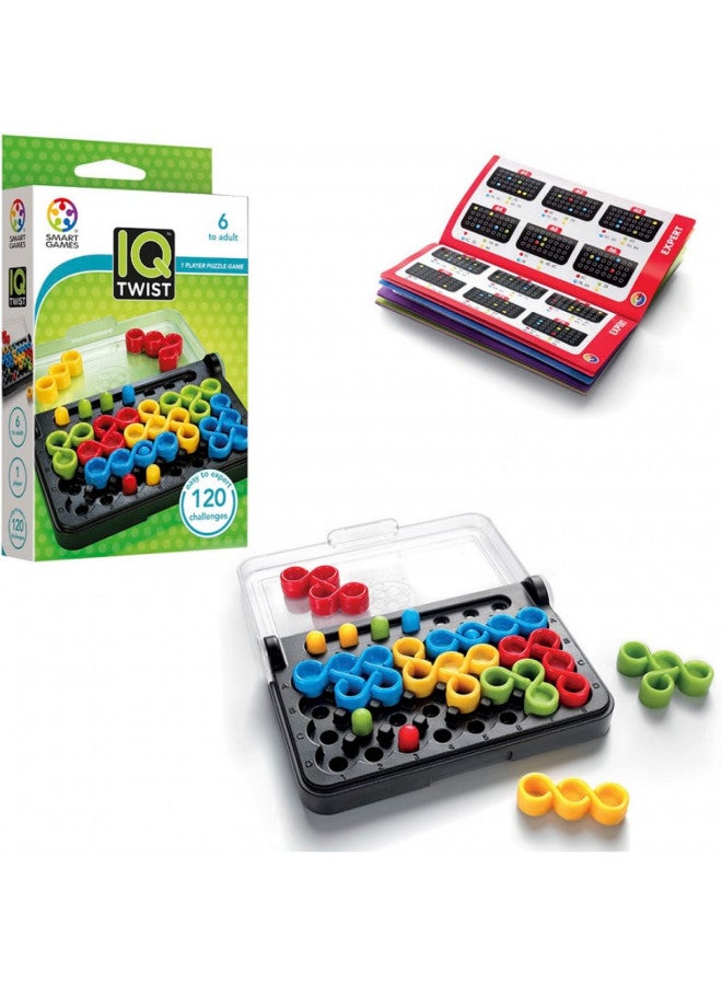 SmartGames لعبة سمارت جيمز IQ تويست، لعبة سفر للأطفال والبالغين، لعبة بناء مهارات إدراكية - أحجية للذكاء للأعمار من 6 سنوات وما فوق، 120 تحديًا في علبة مناسبة للسفر - Image 1