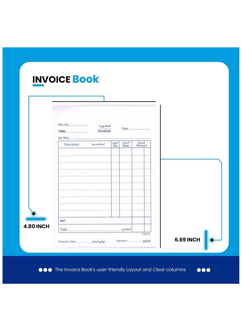 MARKQ Invoice Book | 50 Invoice pages per Book | For Shops, Small Business, Home, Offices Supplies | 122 x 170 mm  - Image 3