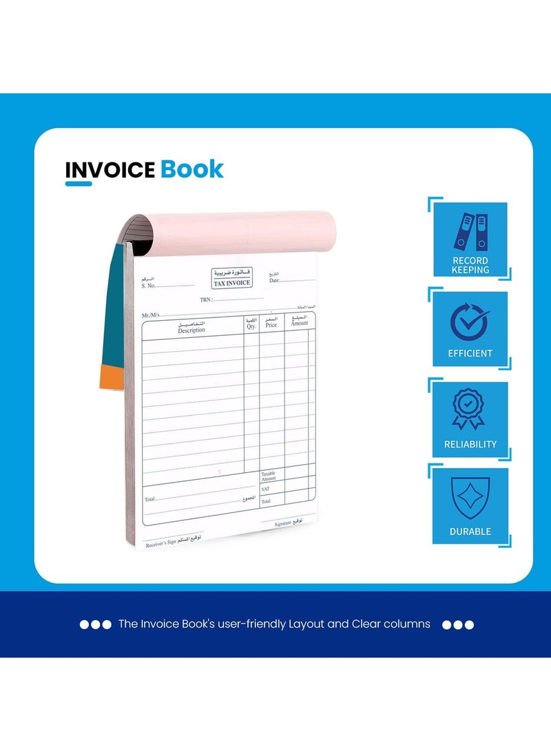 MARKQ مجموعة دفتر الفاتورة 50 للمحلات التجارية الصغيرة ومستلزمات المكاتب المنزلية مقاس 122 × 170 ملم - Image 3
