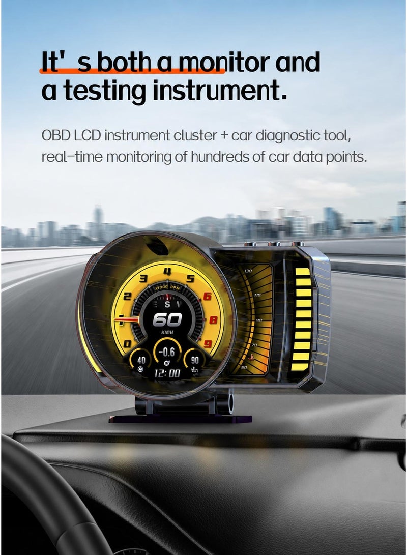 RAYHONG OBD2 Gauge Head up Display for Cars, OBD+GPS Speedometer HUD with Gesture Induction Control, KMH/MPH Speed, RPM, Overspeed Alarm Works Great for 2008+ Vehicles - Image 5