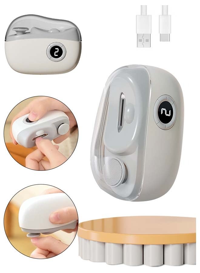 Electric nail clippers, 2-in-1 electric polishing automatic nail clippers, baby and elderly care trimmer, nail trimmer  - Image 1
