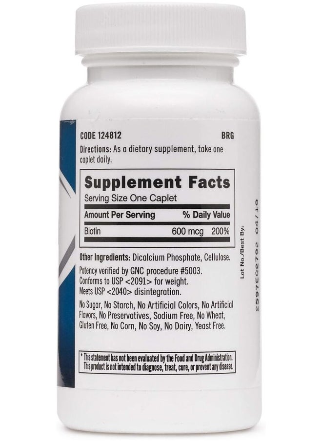 GNC - Biotin 600 Mcg 120 Tablets - Image 1