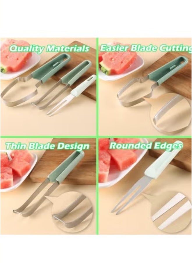 General Watermelon Cutter Slicer, 3-in-1 Watermelon Cutter Slicer Tool, Stainless Steel Watermelon Popsicle Cutter Watermelon Fork Slicer Cutter Melon Cutter Watermelon Knife Fruit Cutter  - Image 5