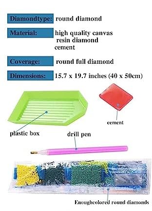 TREXEE 5D Colourful Embroidery Craft DIY 30*40 Cm, Diamond Painting by Number Kits for Adults & Kids DIY Full Drill Crystal Rhinestone Arts and Crafts, Art Diamond Painting for Wall Decor (Color 06) - Image 2