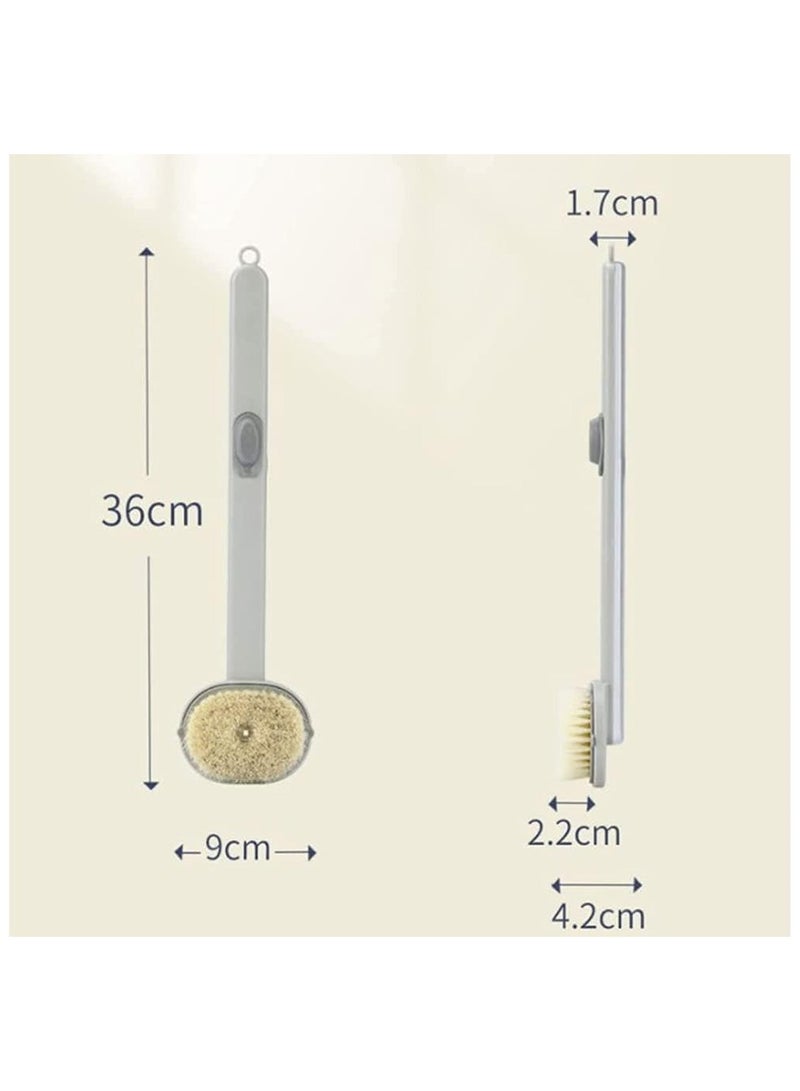 فرشاة استحمام بخزان سائل من برايم شوب (4 فرش) لتنظيف الظهر بمقبض طويل للاستحمام - شعيرات ناعمة - اداة تنظيف عميقة - Image 2