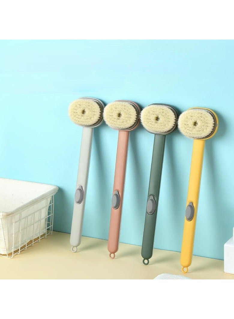 فرشاة استحمام بخزان سائل من برايم شوب (4 فرش) لتنظيف الظهر بمقبض طويل للاستحمام - شعيرات ناعمة - اداة تنظيف عميقة - Image 1