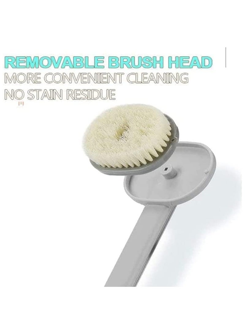 فرشاة استحمام بخزان سائل من برايم شوب (4 فرش) لتنظيف الظهر بمقبض طويل للاستحمام - شعيرات ناعمة - اداة تنظيف عميقة - Image 5