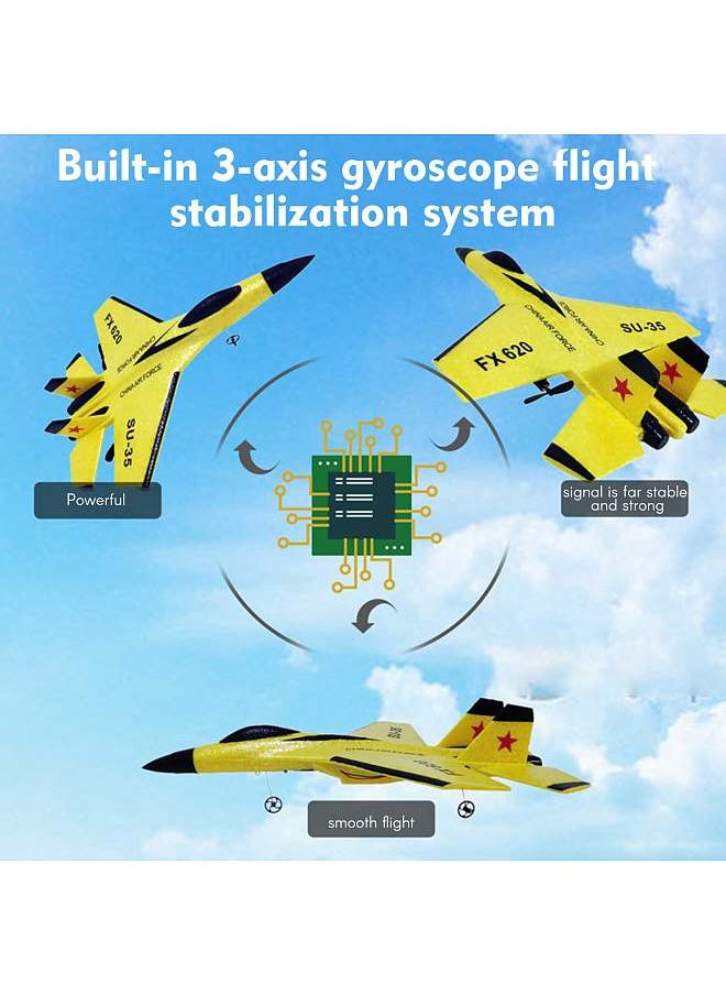 RC Airplane 2.4GHz RC Plane Gliding SU-35 Aircraft Model EPP Flight Toys 3-axis Gyro Stability for Adults Kids Boys 2 Battery  - Image 4