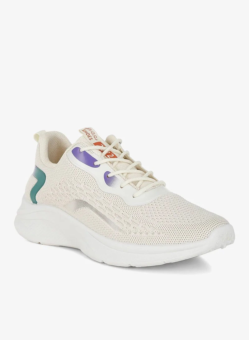 London Rag beige Contrasting Detail Lace-Up Sneakers in Beige for Women | Best Price UAE