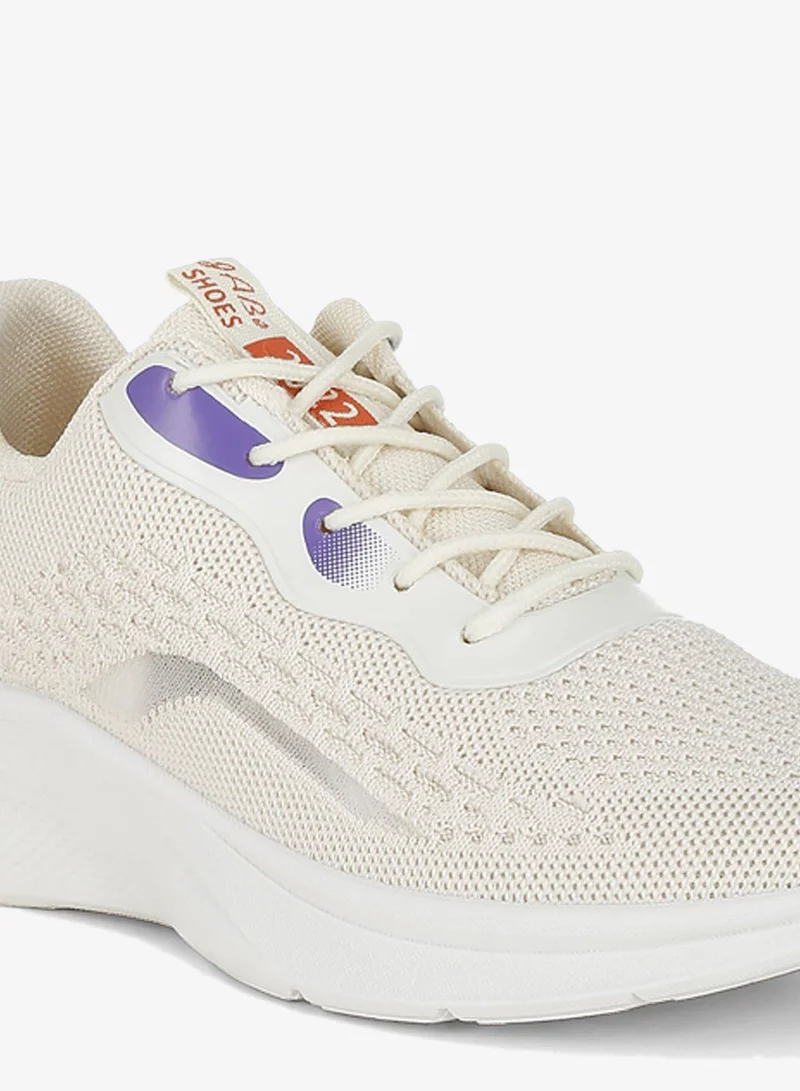 London Rag beige Contrasting Detail Lace-Up Sneakers in Beige for Women | Best Price UAE