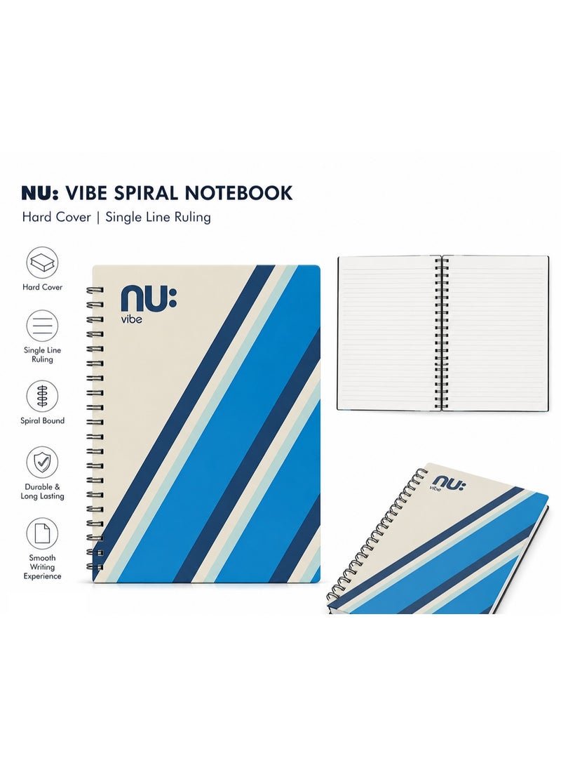 nu 1-Piece Vibe A4 Size Spiral Notebook Assorted Colours - Image 1