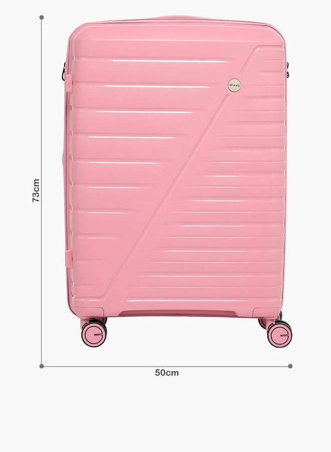 Wave Textured Hardcase Trolley Bag With Retractable Handle