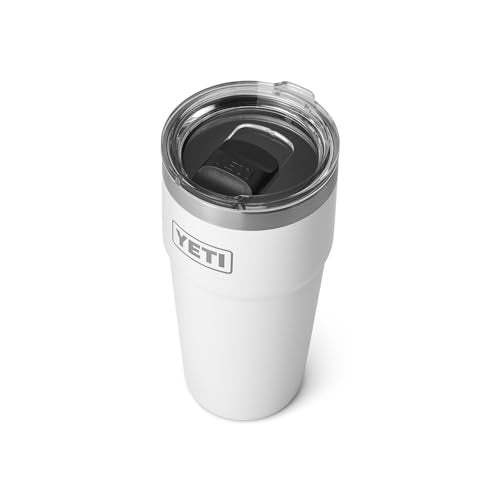 YETI Rambler 20 oz Stackable Tumbler, Stainless Steel, Vacuum Insulated with MagSlider Lid, White - Image 1
