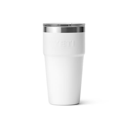 YETI Rambler 20 oz Stackable Tumbler, Stainless Steel, Vacuum Insulated with MagSlider Lid, White - Image 5