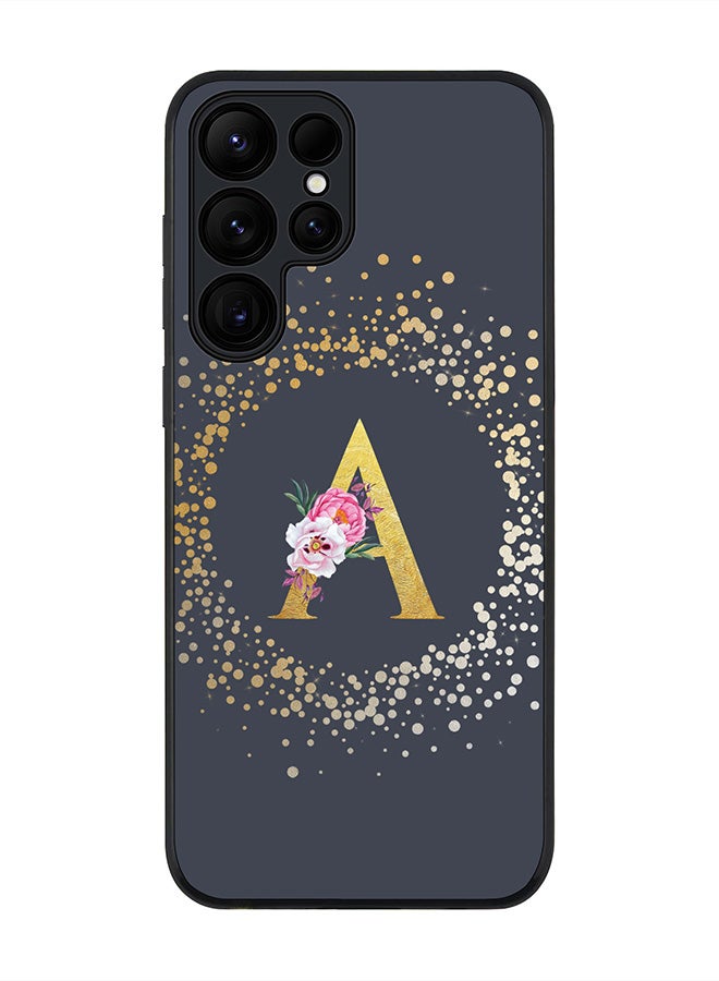 Stylizedd For Samsung Galaxy S25 Ultra 5G Case,Slim fit Camera Protection, Shockproof Thin Phone cover  - Custom Monogram Floral - A  (Grey ) - Image 1