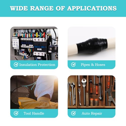 PackYard Self Fusing Silicone Tape 1 in x 16.4' Black Waterproof Rubber Leak Proof Sealing Silicone Rubber Self-amalgamating Tape for Emergency Hot and Cold Water Pipe Repairs and Tool Fixation - Image 4