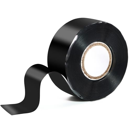 PackYard Self Fusing Silicone Tape 1 in x 16.4' Black Waterproof Rubber Leak Proof Sealing Silicone Rubber Self-amalgamating Tape for Emergency Hot and Cold Water Pipe Repairs and Tool Fixation - Image 1