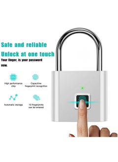 Generic Fingerprint Padlock Keyless Waterproof Anti Theft Digital Security Lock Portable for Locker Gym Door Luggage Suitcase Handbags Wardrobes  - Image 2