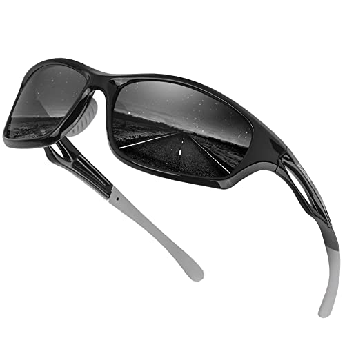 Duduma Polarized Sports Sunglasses for Men Women Running Cycling Fishing Golf Driving Shades Sun Glasses Tr90 (black/black) - Image 1