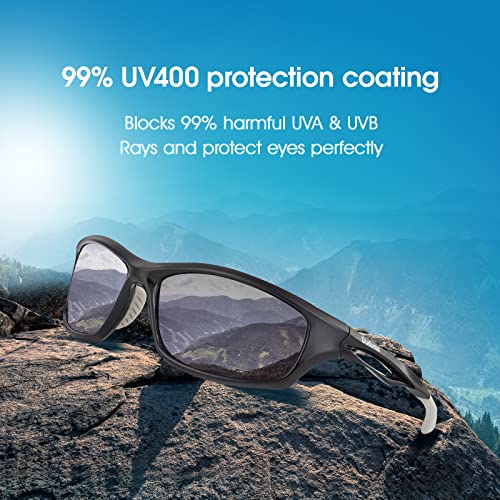 Duduma Polarized Sports Sunglasses for Men Women Running Cycling Fishing Golf Driving Shades Sun Glasses Tr90 (black/black) - Image 2