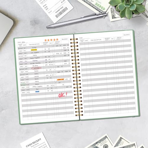 Blugool Accounting Ledger Book for Small Business Bookkeeping & Personal Use, Expense Tracker Notebook for Family Budget, Bookkeeping Record Book, Income and Expense Log Book - 8.4" x 6.1" (Green) - Image 5