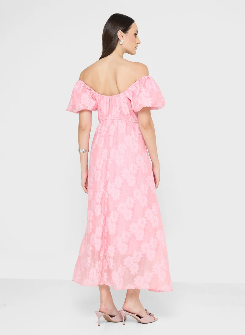 ايلا Off Shoulder Puff Sleeve Dress