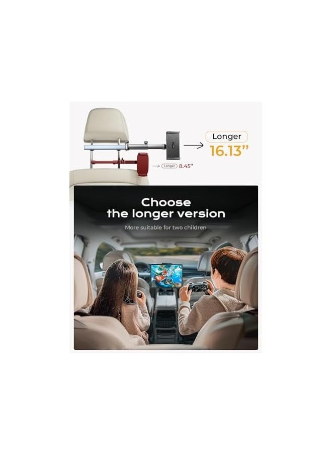 erorex Tablet Holder for Car Headrest, iPad Holder for Car Mount [Extension Arm] 2024 Car iPad Holder Back Seat for Kids, Road Trip Essentials for 4.7-11" Tablet iPad Pro, Air, Mini, Galaxy, Fire  - Image 3