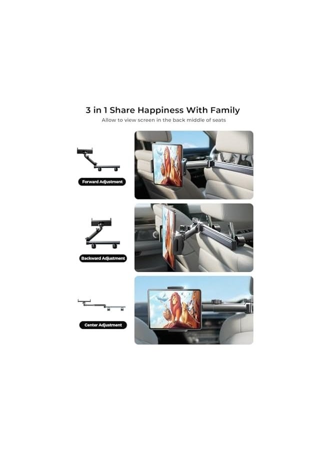 erorex Tablet Holder for Car Headrest, iPad Holder for Car Mount [Extension Arm] 2024 Car iPad Holder Back Seat for Kids, Road Trip Essentials for 4.7-11" Tablet iPad Pro, Air, Mini, Galaxy, Fire  - Image 5