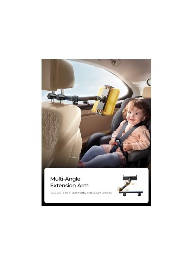 erorex Tablet Holder for Car Headrest, iPad Holder for Car Mount [Extension Arm] 2024 Car iPad Holder Back Seat for Kids, Road Trip Essentials for 4.7-11" Tablet iPad Pro, Air, Mini, Galaxy, Fire  - Image 2